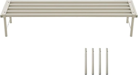 Metal Plant Stand, Rust-proof Aluminum Flower Pot Stand, Heavy Duty Planter Display Shelving for Patio Balcony Garden Living Room Decorative (White, 35.4 Inch)