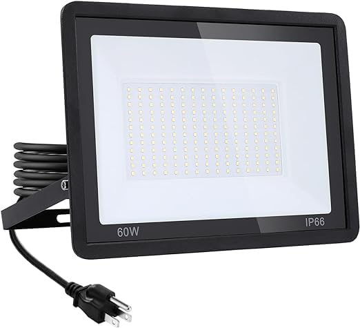 1Pack-60W 6600LM Super Bright LED Flood Light with Excellent Color Restore Ability - Waterproof, Shatterproof, Energy Saving - Perfect for Indoor and Outdoor Use