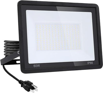 1Pack-60W 6600LM Super Bright LED Flood Light with Excellent Color Restore Ability - Waterproof, Shatterproof, Energy Saving - Perfect for Indoor and Outdoor Use