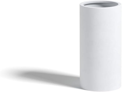 DTY Signature Mount Oxford Tall Outdoor Planter - Small White 15.7 Inch Height Tall Planter Pot for Indoor & Outdoor Spaces - Stylish Planter for Contemporary Homes and Gardens