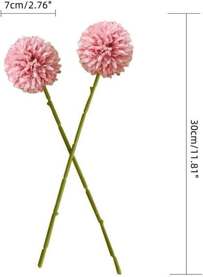 Artificial Flowers Chrysanthemum Ball Flowers Bouquet 10pcs Present for Important People Glorious Moral for Home Office Coffee House Parties and Wedding (Light Pink)