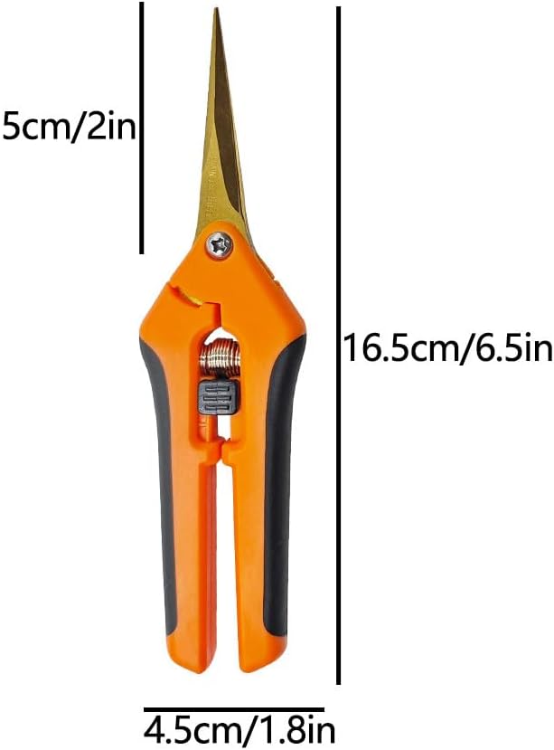 HAISHANG 2Pack Pruning Shears, 6.5 Inch Garden Shears, Gardening Scissors with Titanium Coated Curved Precision Blades for Trimming Plant, Herb, Flower, Hedge, Rose, Bonsai
