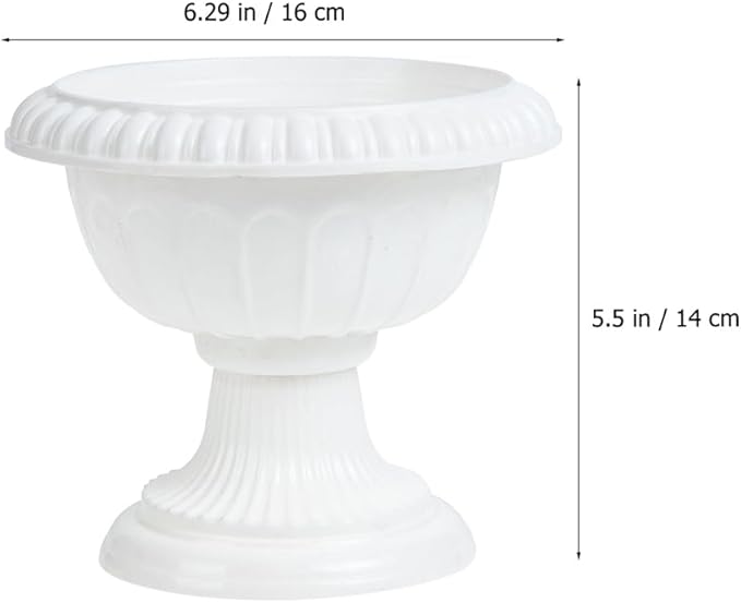 MERRYHAPY 2PCS Vintage Roman Flower Pot European Style Decorative Urn Planter for Front Door and Wedding Decor Durable Plastic Container for Silk and Dried Flowers
