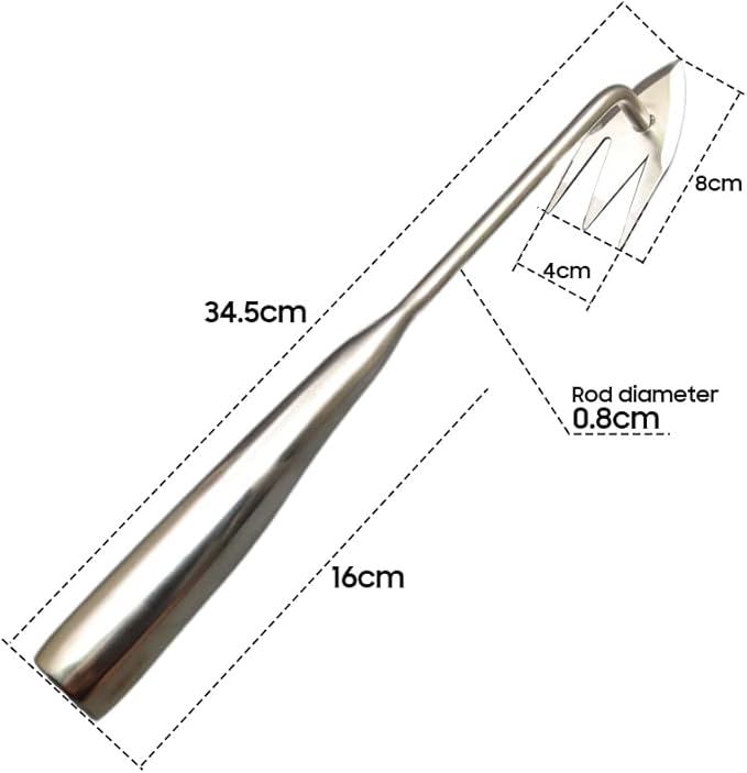 Yilia Weed Puller Tool, 2025 New Garden Weed Pulling Tool Uprooting Weeding Tool, 4 Teeth Weed Puller Tool Manganese Steel with Long Handle, Weeder Tool for Vegetable Garden Yard Planting (13.54inch)
