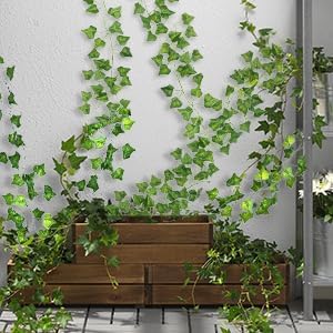 CQURE 60 Pack 420Ft Artificial Ivy Fake Vines,Ivy Garland Greenery Garland Fake Hanging Plants Vines Aesthetic Green Leaves for Bedroom Wedding Party Garden Wall Room Decor