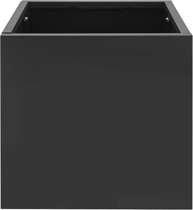 DYNAMI Square Planter Box,24x24x24in Steel Metal Planters Large Cube Plant Pot for Outdoors,Modern Heavy Duty Flower Pot for Patio, Deck, Yard, Garden (Black, 24in)