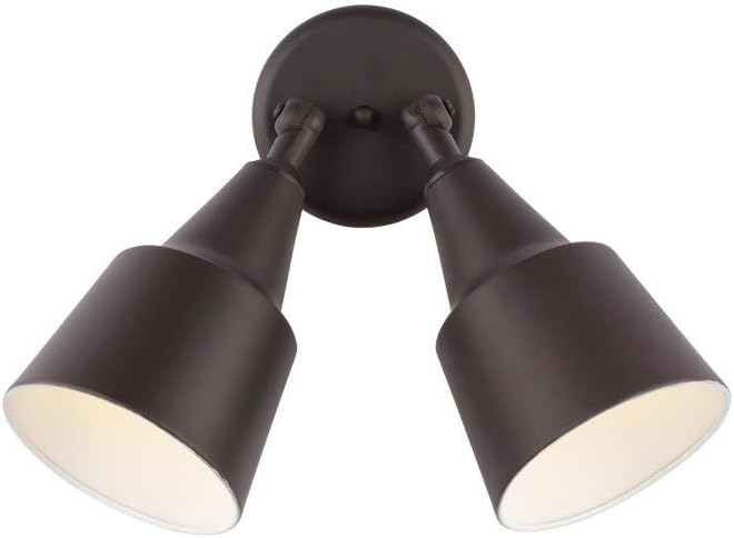 Generation Lighting 8560702-71 Large-Sized Outdoor Flood Light Adjustable Swivel Aluminum Flood Light, 2-Light 240 Total Watts, 13" H x 23" W, Antique Bronze