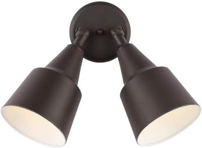 Generation Lighting 8560702-71 Large-Sized Outdoor Flood Light Adjustable Swivel Aluminum Flood Light, 2-Light 240 Total Watts, 13" H x 23" W, Antique Bronze