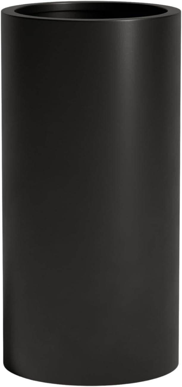 DTY Signature Mount Oxford Tall Outdoor Planter - Medium Black 23.6 Inch Height Modern Tall Planter Pot for Indoor & Outdoor Spaces - Stylish Planter for Contemporary Homes and Gardens