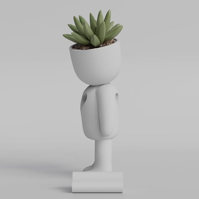 Heartfelt Character Planter - 3D Printed Succulent Pot | Cute Minimalist Design for Home and Office Decor