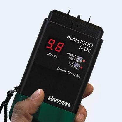 Mini-Ligno S/DC Moisture Meter for Moisture Monitoring in Roof Leaks, Windows, Wall Boards, Softwood, Hardwood - Humidity Detection Tool for in-House Leak Detection with 1-3 ft. Loop Cable