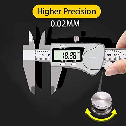 Electronic Digital Caliper, inch/Millimeter/Fraction Conversion,LCD Screen displays 0-6" Caliper Measuring Tool, Automatic Shutdown, Suitable for DIY/Jewelry Measurement