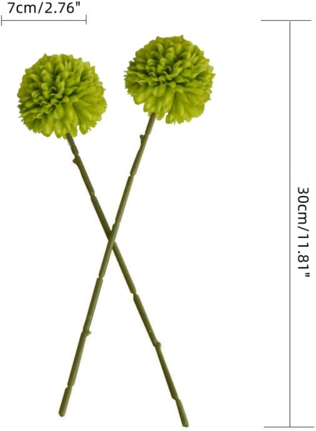 Artificial Flowers Chrysanthemum Ball Flowers Bouquet 10pcs Present for Important People Glorious Moral for Home Office Coffee House Parties and Wedding (Green)