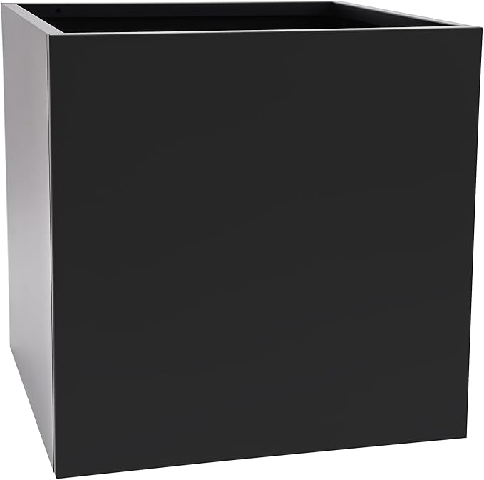 Steel Planter Box, 26" x 26" x 26" Square Planter Metal Box Tall Planters Heavy Duty Plant Boxes for Indoor Outdoor Tall Plants, Flowers or Shrubs (Black, 26" x 26" x 26")