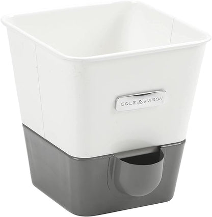 Cole & Mason Self-Watering Single Potted Herb Keeper, Indoor Herb Box, 21 cm, White/Grey, Self Watering, Includes 4 x Pads