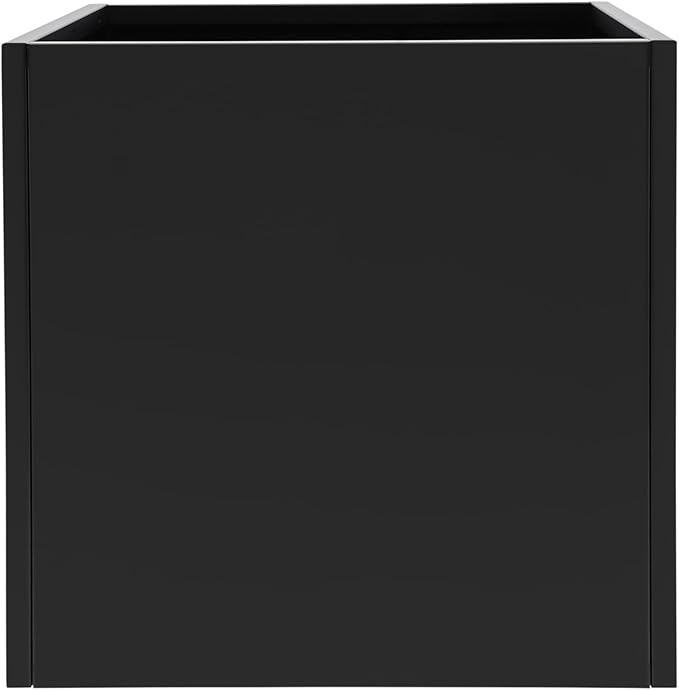 DYNAMI Square Planter Box Black Steel Planter,26x26x26in Metal Planter Box Large Cube Plant Pot for Outdoor Plants,Modern Heavy Duty Flower Pot for Patio, Deck, Yard, Garden