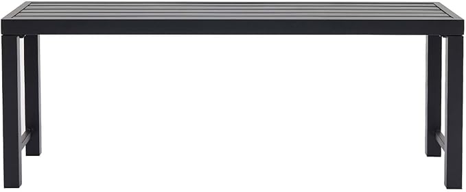 Black Outdoor Backless Bench for Garden, Metal Outdoor Bench Weatherproof, Patio Benches for Outdoors, Benches Seat for Backyard, Porch, Plant Stand and Holder