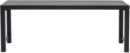 Black Outdoor Backless Bench for Garden, Metal Outdoor Bench Weatherproof, Patio Benches for Outdoors, Benches Seat for Backyard, Porch, Plant Stand and Holder