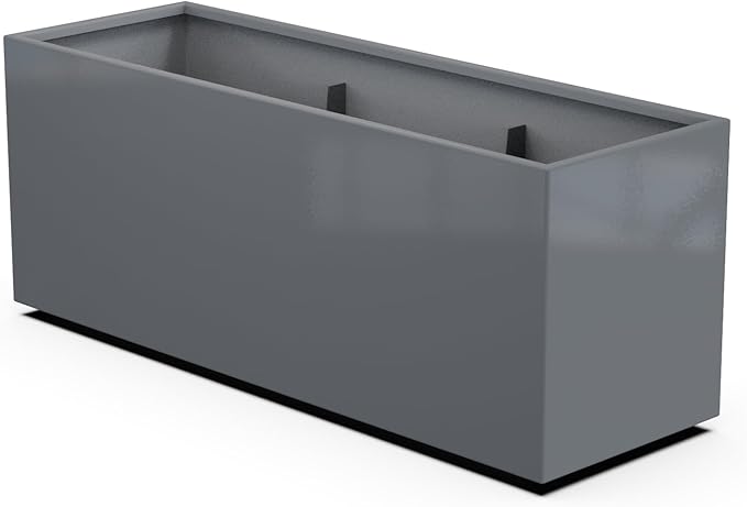 Plantercraft Powder-Coated Aluminum Planter Box - Rectangle - Metal All Weather | Indoor Outdoor | Made in USA | Fully Assembled
