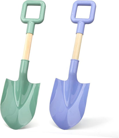 Dilabnba16in/40cm Kids Beach Spades Sand Shovels Toy Gardening Tool, Sturdy Wood Handle ABS Plastic Shovel Scoop Garden Sand Beach Sandbox Backyard Digging Summer Toy for Toddler Boy Girl 3-10(2PCS)