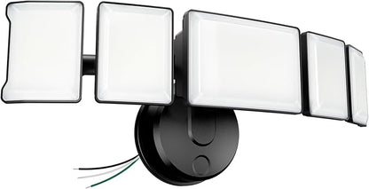 Olafus 130W Flood Light Outdoor, Switch Controlled 13000LM LED Security Light, IP65 Waterproof Outside Floodlight with 5 Adjustable Heads, 6500K Exterior Flood Light Fixture Wired for House Yard Black