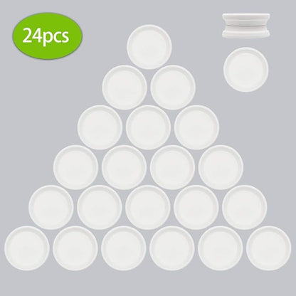 24pcs Terra Cotta Saucer, 3.2-inch Small Mini Clay Pots Tray, Suitable for 3inch, 2.5inch, 2inch Succulents Nursery Pots(White)