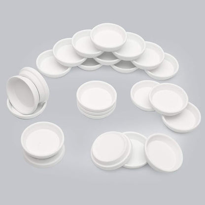 24pcs Terra Cotta Saucer, 3.2-inch Small Mini Clay Pots Tray, Suitable for 3inch, 2.5inch, 2inch Succulents Nursery Pots(White)