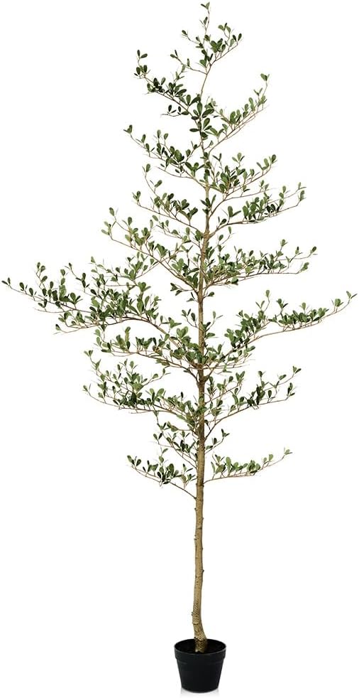 Artificial Black Olive Tree 7ft - Shady Lady UV Resistant Faux Olive Trees Indoor Outdoor Decor - Modern Aesthetic Tall Fake Plants with Pot for Home Office Living Room Patio Floor, VN140