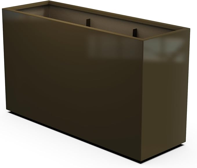 Plantercraft Powder-Coated Aluminum Planter Box - Rectangle - Metal All Weather | Indoor Outdoor | Made in USA | Fully Assembled