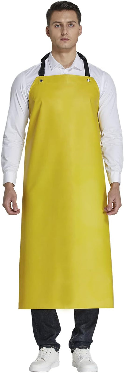 Rubber Waterproof Apron Butcher Heavy Duty -Oil Chemical Resistant Safety Aprons for Cleaning Fish, DishWashing