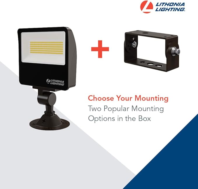Lithonia Lighting ESXF1 ALO SWW2 KY DDB M2 Outdoor LED Switchable Floodlight, Knuckle or Yoke Mount, Bronze