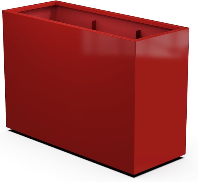 Plantercraft Powder-Coated Aluminum Planter Box - Rectangle - Metal All Weather | Indoor Outdoor | Made in USA | Fully Assembled