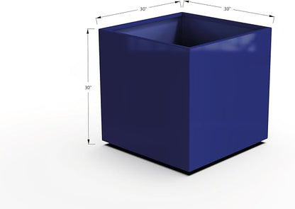 Plantercraft Powder-Coated Aluminum Planter Box - Square Cube - Metal All Weather | Indoor Outdoor | Made in USA | Fully Assembled