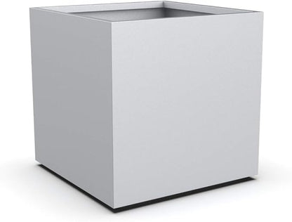 Plantercraft Powder-Coated Aluminum Planter Box - Square Cube - Metal All Weather | Indoor Outdoor Commercial Residential | Made in USA | Fully Assembled