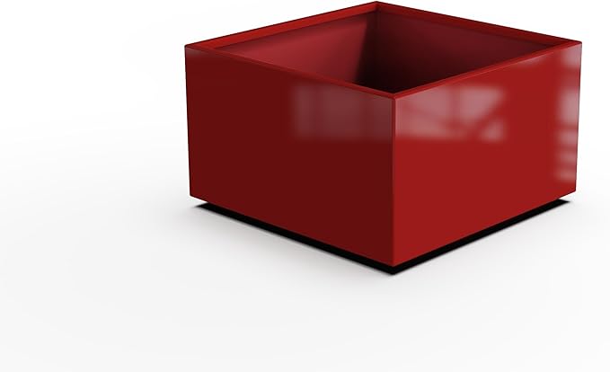 Plantercraft Powder-Coated Aluminum Planter Box - Square Cube - Metal All Weather | Indoor Outdoor | Made in USA | Fully Assembled