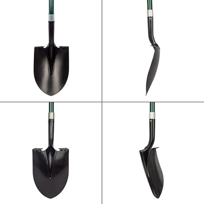 VNIMTI Heavy Duty Gardening Shovel, 56 Inch Round Blade with Fiberglass Handle (Green)