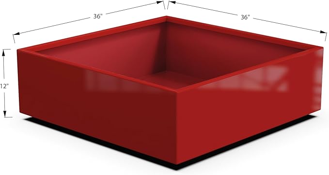 Plantercraft Powder-Coated Aluminum Planter Box - Square Cube - Metal All Weather | Indoor Outdoor | Made in USA | Fully Assembled