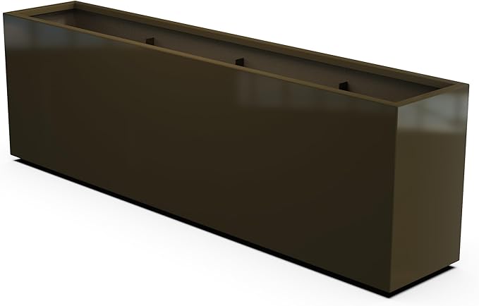 Plantercraft Powder-Coated Aluminum Planter Box - Rectangle - Metal All Weather | Indoor Outdoor | Made in USA | Fully Assembled