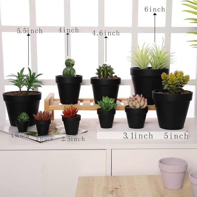 Yishang 1.9 Inch Tiny Black Terracotta Pots Pack of 36-Small Mini White Clay Pots with Drainage Holes Flower Nursery Terra Cotta Planter for Tiny Cactus,Herb,Succulent Plants,Crafts