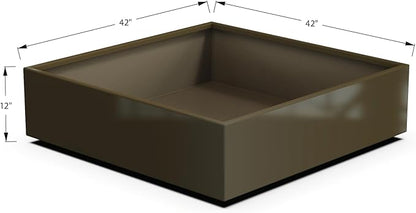 Plantercraft Powder-Coated Aluminum Planter Box - Square Cube - Metal All Weather | Indoor Outdoor | Made in USA | Fully Assembled
