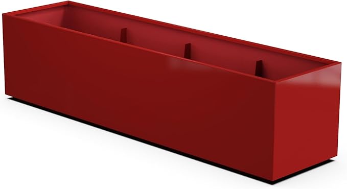 Plantercraft Powder-Coated Aluminum Planter Box - Rectangle - Metal All Weather | Indoor Outdoor | Made in USA | Fully Assembled