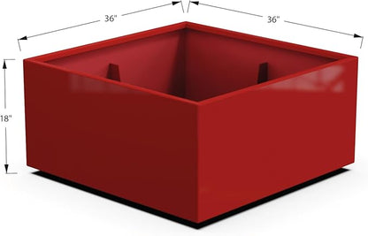 Plantercraft Powder-Coated Aluminum Planter Box - Square Cube - Metal All Weather | Indoor Outdoor | Made in USA | Fully Assembled