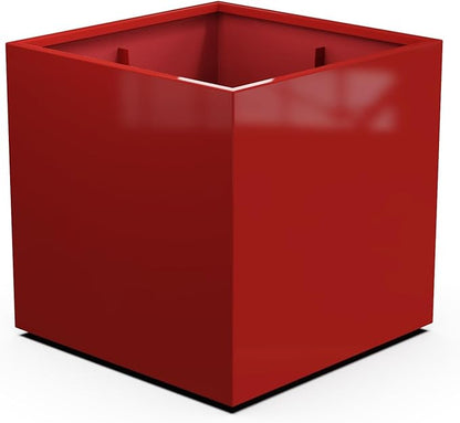Plantercraft Powder-Coated Aluminum Planter Box - Square Cube - Metal All Weather | Indoor Outdoor | Made in USA | Fully Assembled