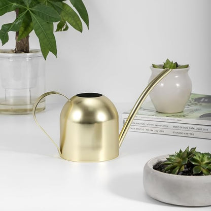 Stainless Steel Water Can for Indoor Plants and Garden (Gold 50 oz)