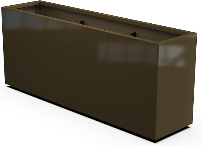 Plantercraft Powder-Coated Aluminum Planter Box - Rectangle - Metal All Weather | Indoor Outdoor | Made in USA | Fully Assembled