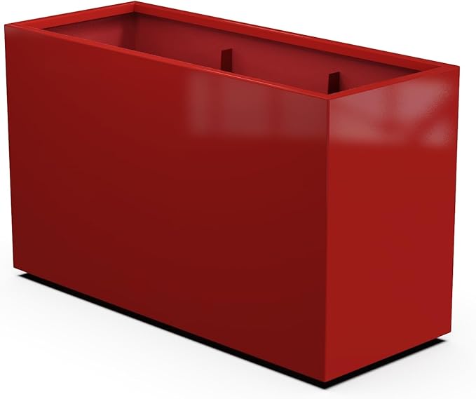 Plantercraft Powder-Coated Aluminum Planter Box - Rectangle - Metal All Weather | Indoor Outdoor | Made in USA | Fully Assembled