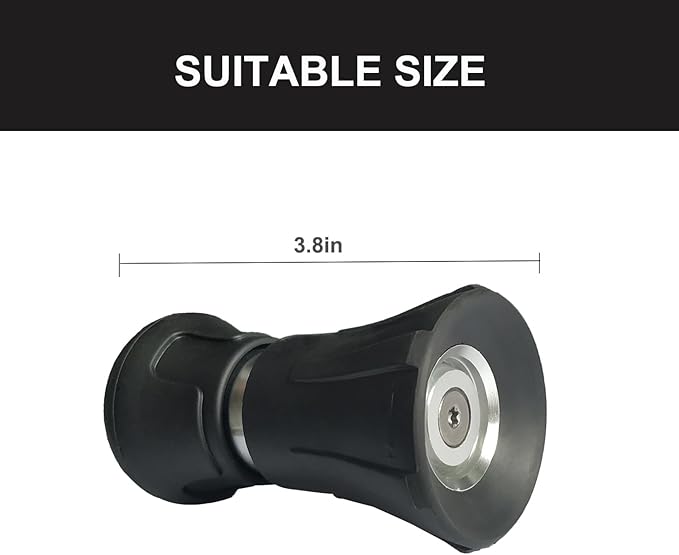 Heavy Duty Fireman Style Hose Nozzle - Fits All Standard Garden Hoses - High Pressure Sprayer Nozzle to Wash Your Car or Water Your Garden – Leak Proof (Black)