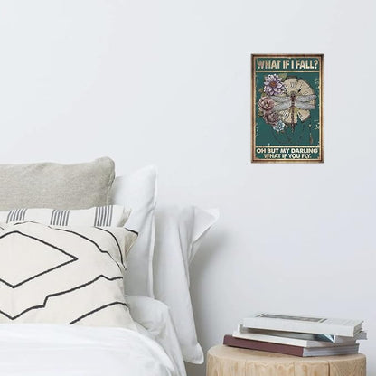 Bestylez Cottagecore Gifts Dark Vintage Cottagecore Wall Decor - Fall Decor - Cottagecore Home Forest Room Bedroom Kitchen Decor - What If I Fall Sign, 12 x 8 Inch (954)