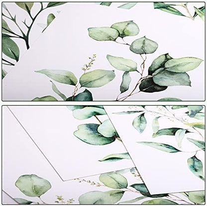 Zonon 9 Pcs Botanical Plant Wall Prints Eucalyptus Wall Decor, 10" x 8" Boho Sage Green Leaves Decoration Posters, Unframed Minimalist Watercolor Art Prints for Bathroom Living Bedroom Kitchen