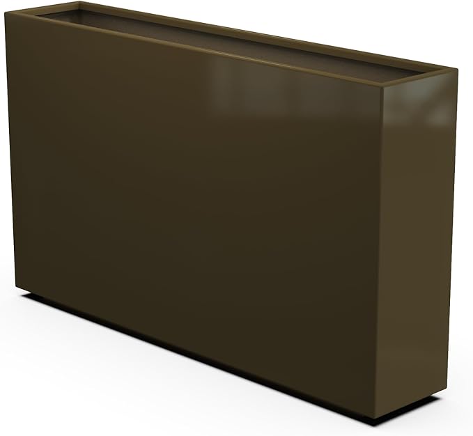 Plantercraft Powder-Coated Aluminum Planter Box - Rectangle - Metal All Weather | Indoor Outdoor | Made in USA | Fully Assembled